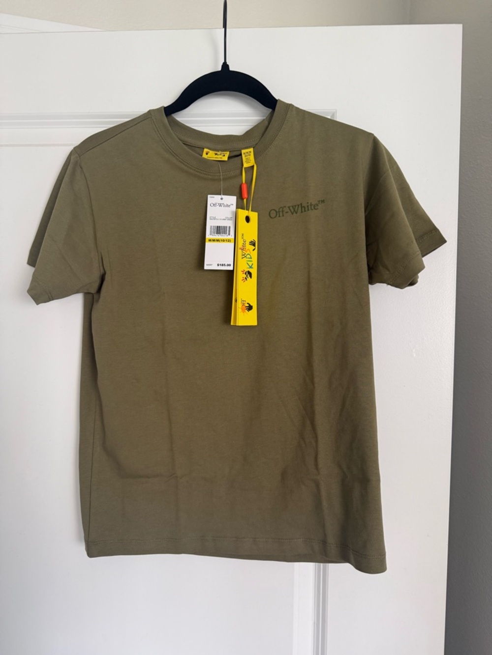 Off-White Olive Green Short-Sleeve Logo Tee